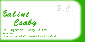 balint csaby business card