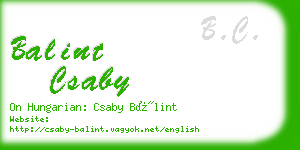 balint csaby business card